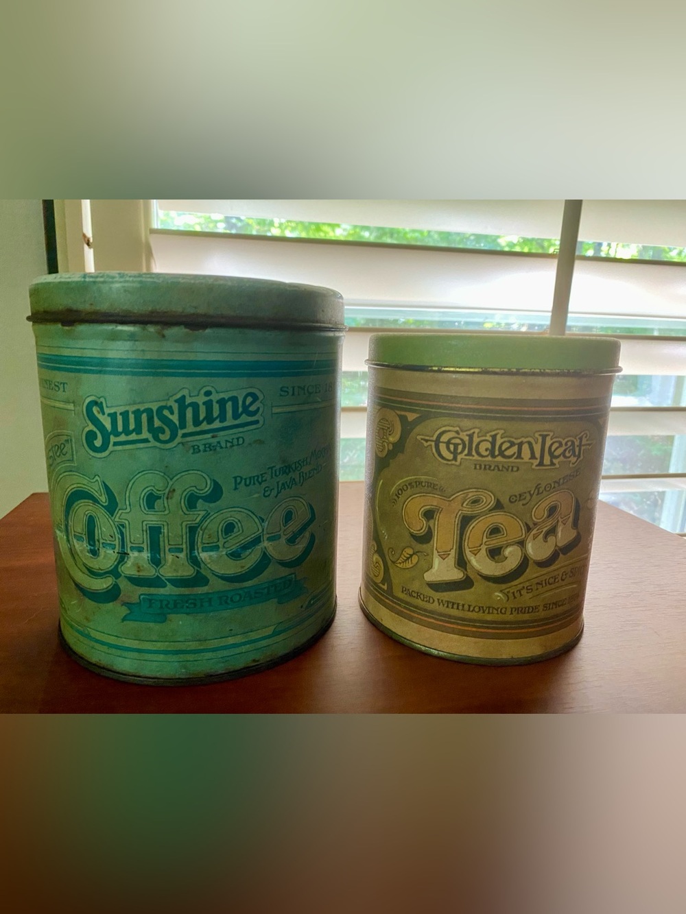 Vintage Coffee&Tea Metal Canisters